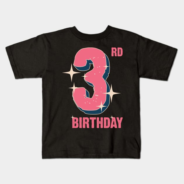 3rd Birthday for girls Kids T-Shirt by Emma